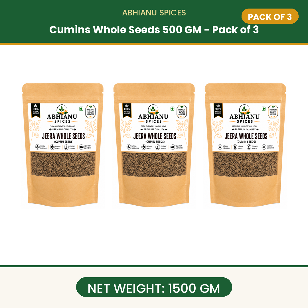 Abhianu Spices Cumin Whole Seeds Jeera 500 G