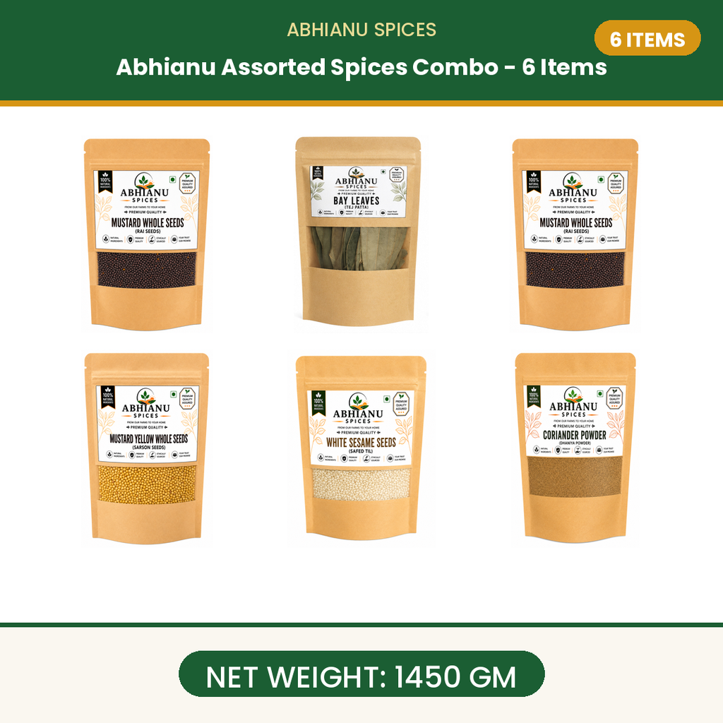 Abhianu Spices Assorted Indian Spices Combo 6 Items 1.45 Kg