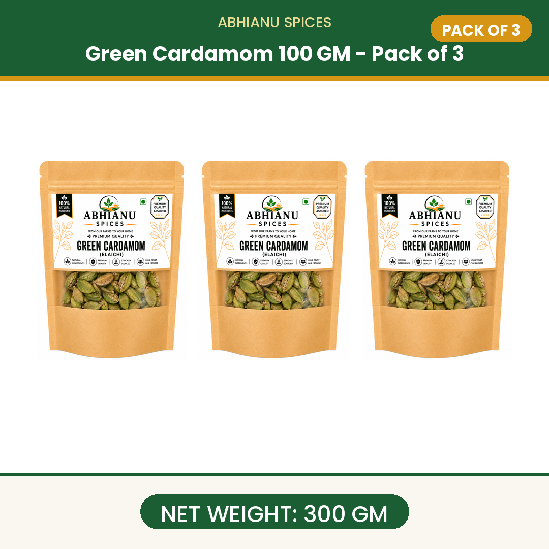 Abhianu Spices Green Cardamom Whole Pods 100 G