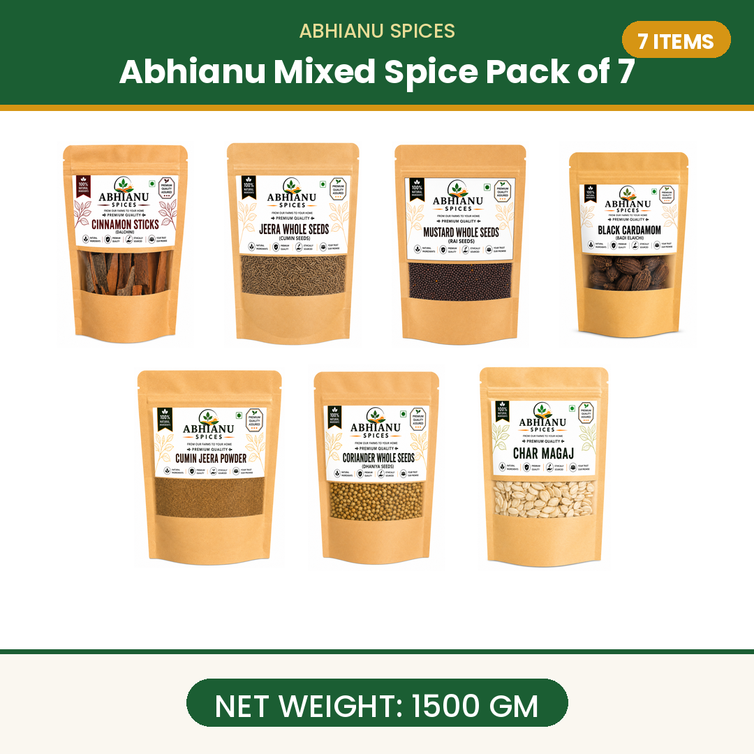 Abhianu Spices Assorted Indian Spices Combo 7 In 1.5 Kg