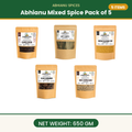 Abhianu Spices Assorted Indian Spices Combo 650 G Pack Of 5