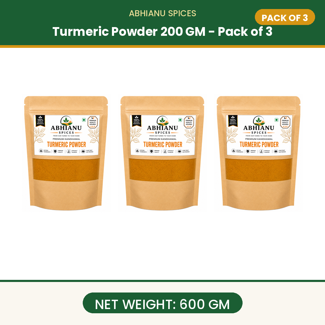Abhianu Spices Kandhamal Turmeric Powder 500 G Pack Of 5