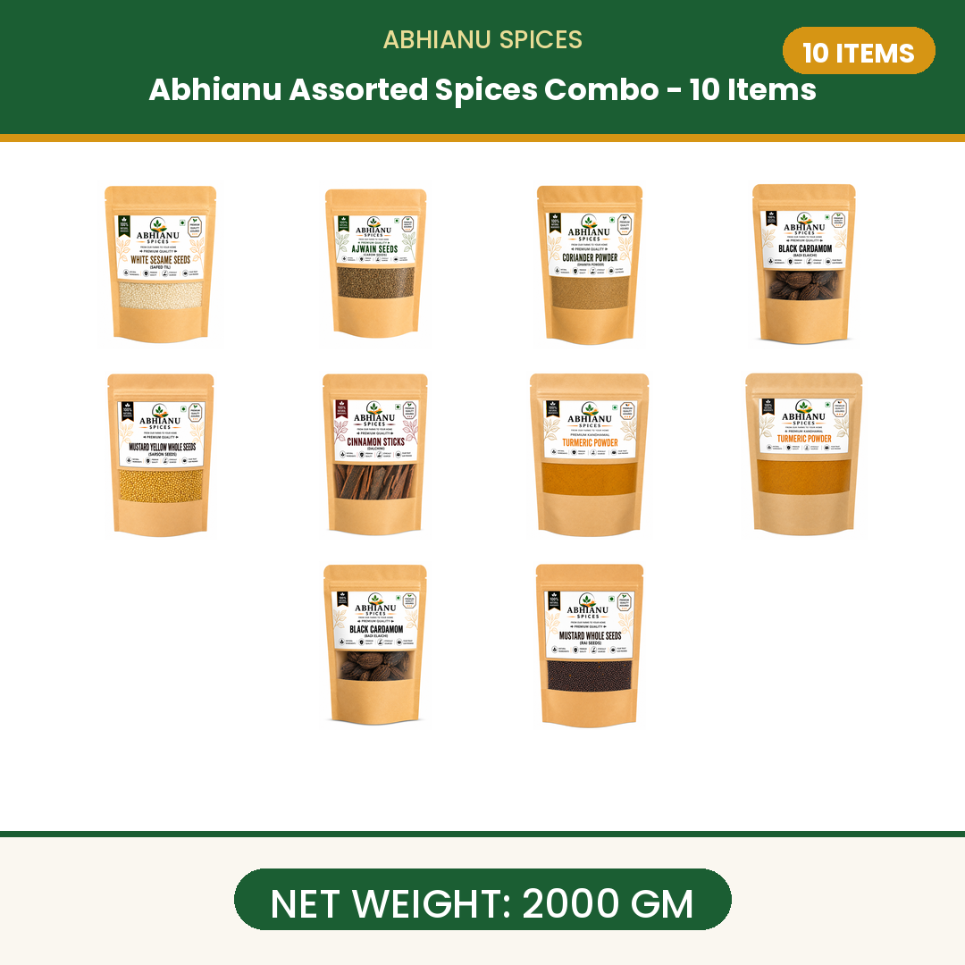 Abhianu Spices Assorted Indian Spices Combo 10 Items 2 Kg