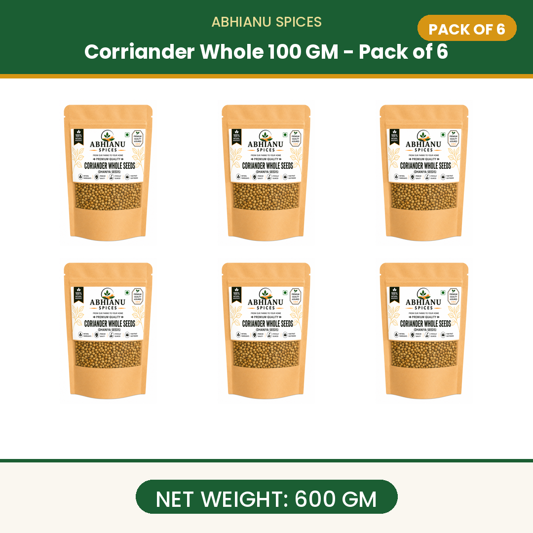 Abhianu Spices Coriander Whole Sabut Dhania 500 G Pack Of 5