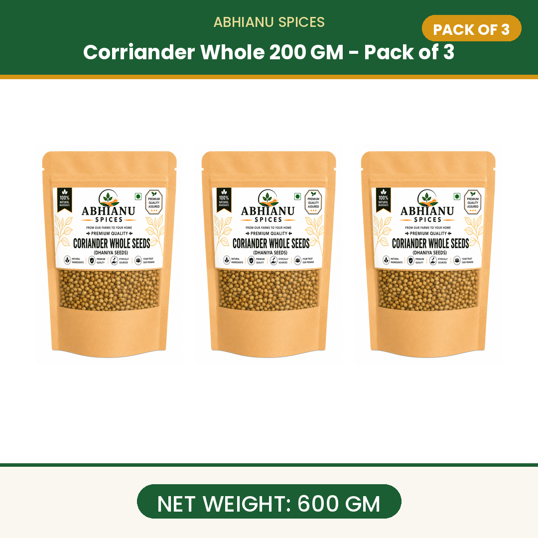 Abhianu Spices Coriander Whole Sabut Dhania 500 G Pack Of 5