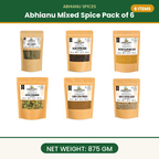 Abhianu Spices Assorted Indian Spices Combo 875 G Pack Of 6