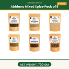 Abhianu Assorted Indian Spices Combo Pack Of 6 700 G