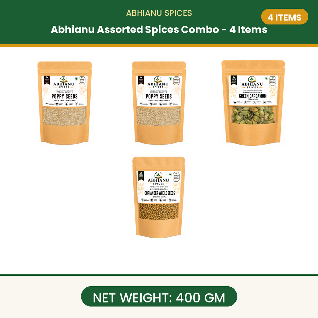 Abhianu Spices Assorted Indian Spices Combo 4 Items 400 G