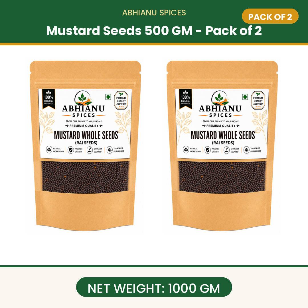 Abhianu Spices Mustard Seeds Rai Sarson 600 G Pack Of 6