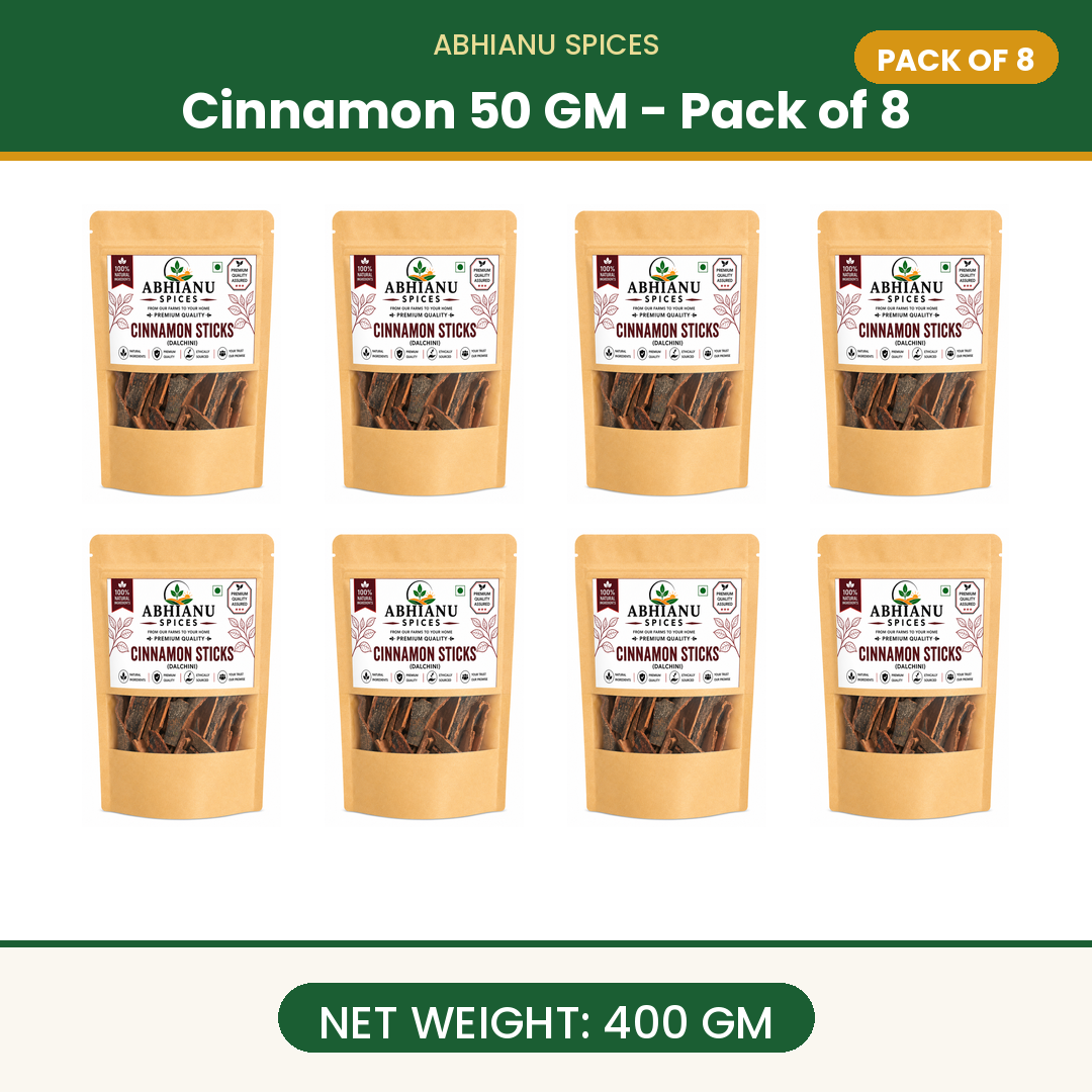 Abhianu Spices Cinnamon Dalchini 400 G Pack Of 8