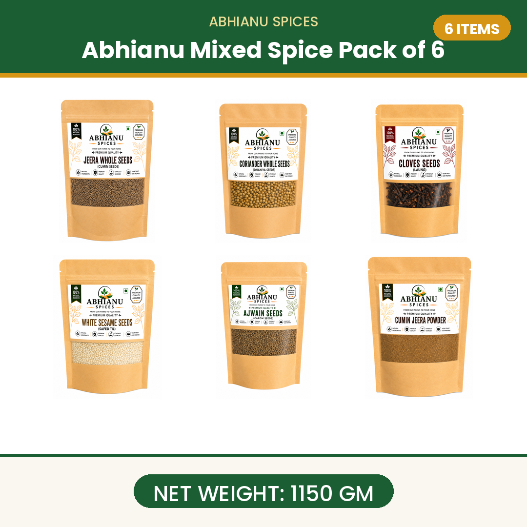 Abhianu Spices Assorted Indian Spices Combo 6 In 1.15 Kg