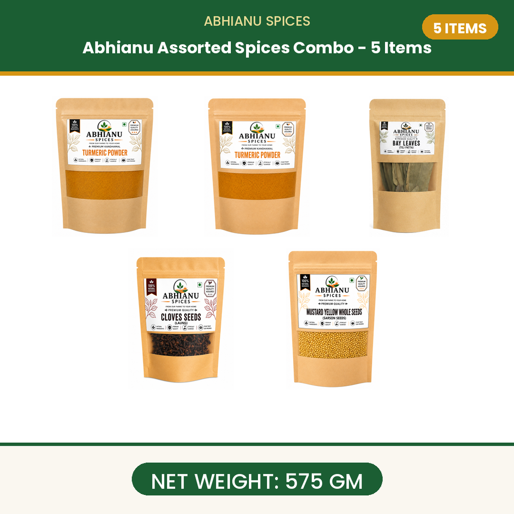 Abhianu Assorted Indian Spices Combo 5 Items 575 G