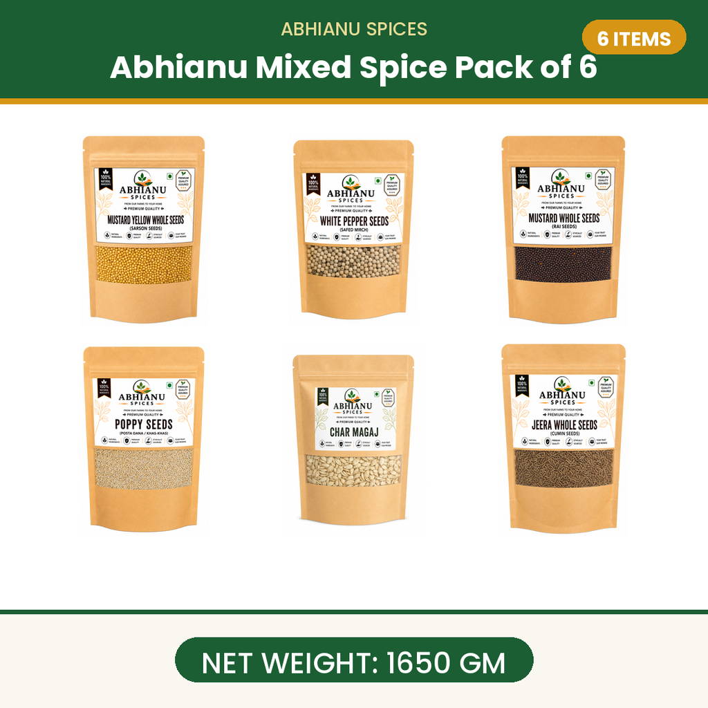 Abhianu Spices Assorted Indian Spices Combo 6 In 1.65 Kg