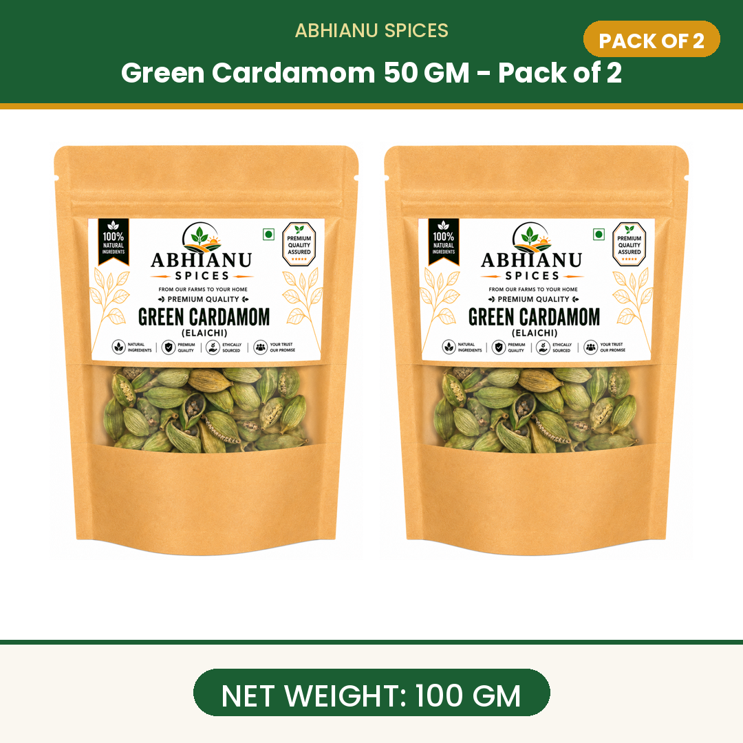 Abhianu Spices Green Cardamom Whole Pods 100 G
