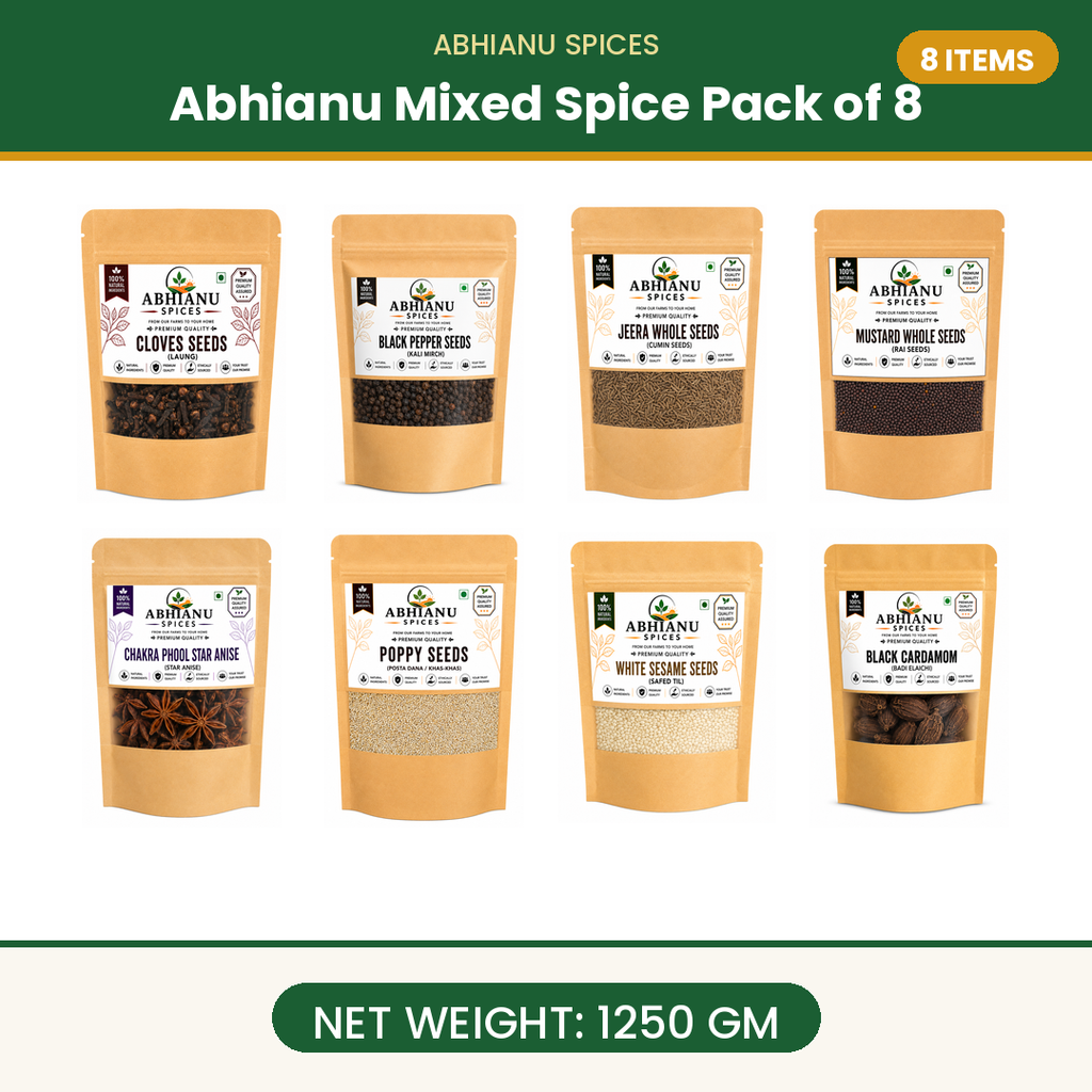 Abhianu Spices Assorted Indian Spices Combo 8 In 1.25 Kg