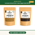 Coriander Whole 100 Gm And Black Pepper Seeds 500 Gm