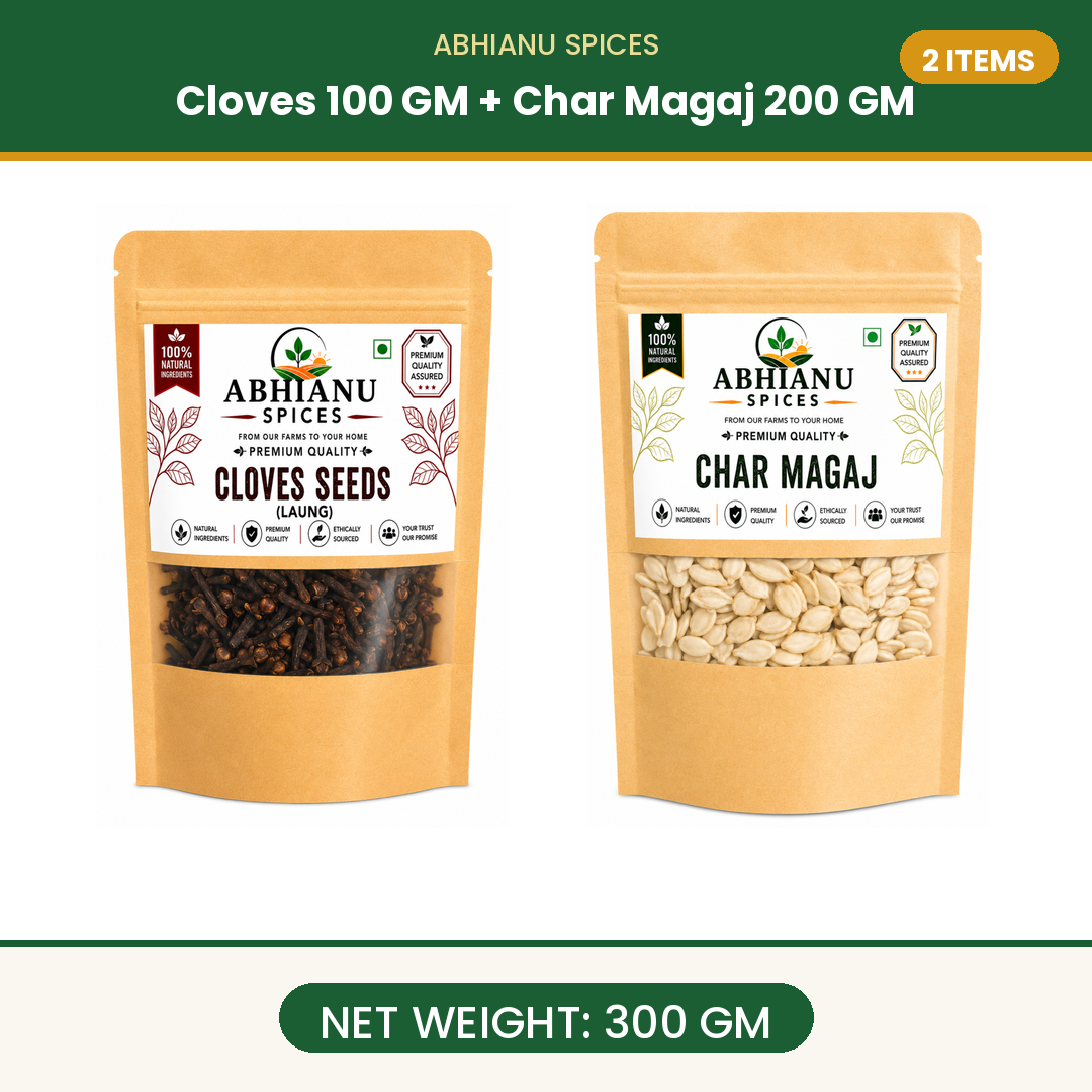 Abhianu Spices Cloves And Char Magaj Combo 300 G