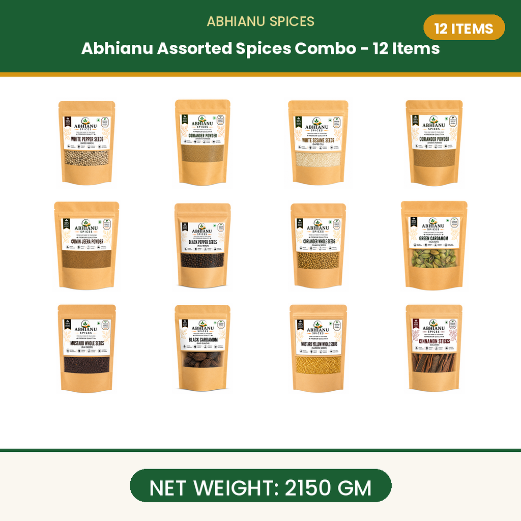 Abhianu Spices Assorted Indian Spices Combo 12 Items 2.15 Kg