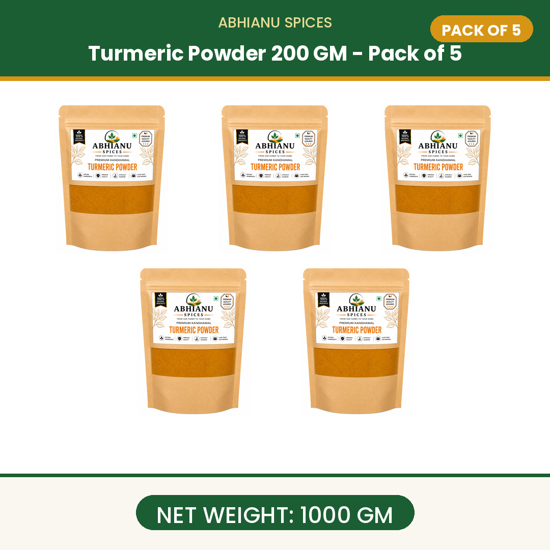 Abhianu Spices Kandhamal Turmeric Powder 500 G Pack Of 5