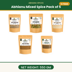 Abhianu Spices Assorted Indian Spices Combo 5 In  550 G