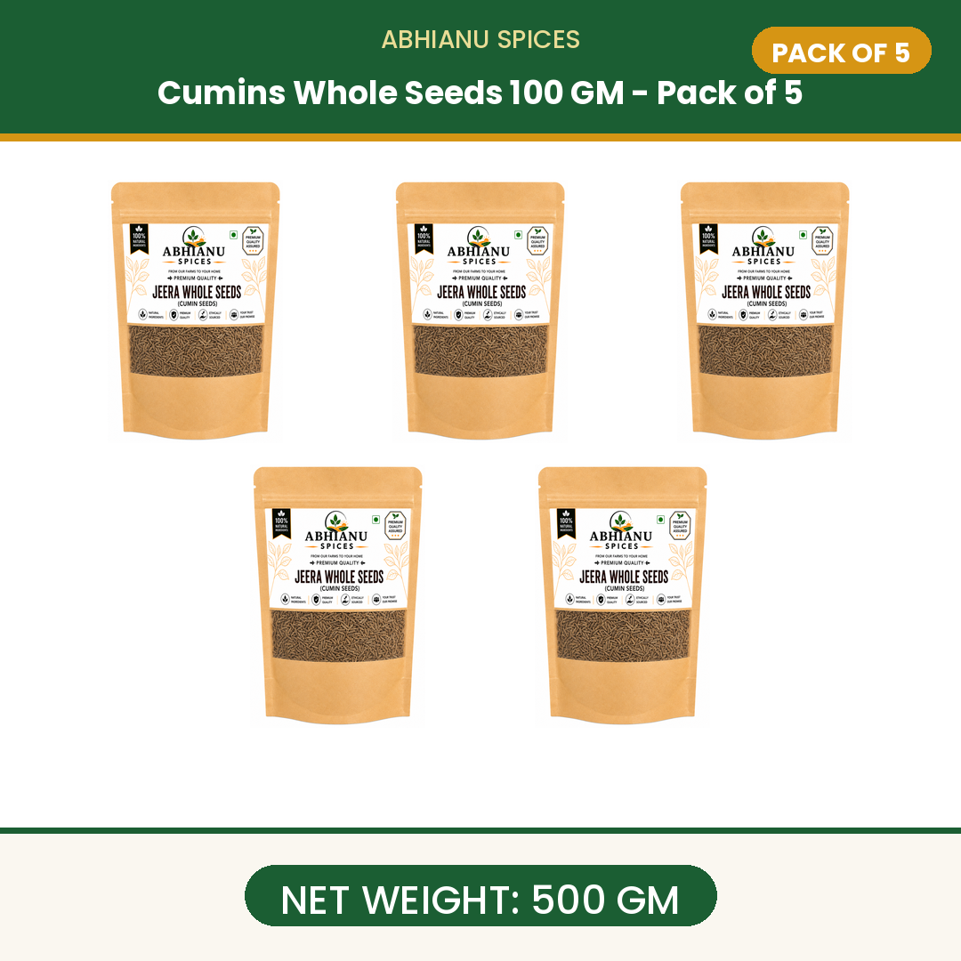 Abhianu Spices Cumin Whole Seeds Jeera 500 G