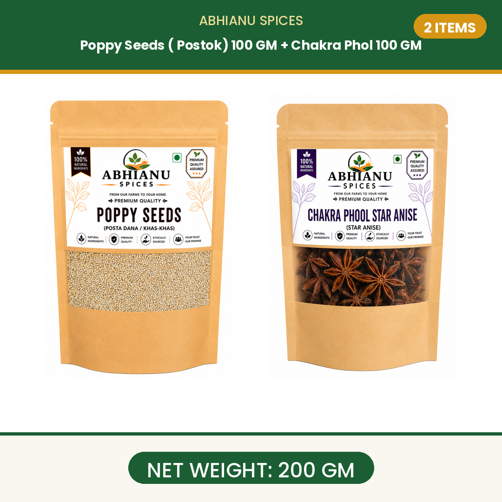 Abhianu Spices Poppy Seeds And Star Anise Combo 200 G