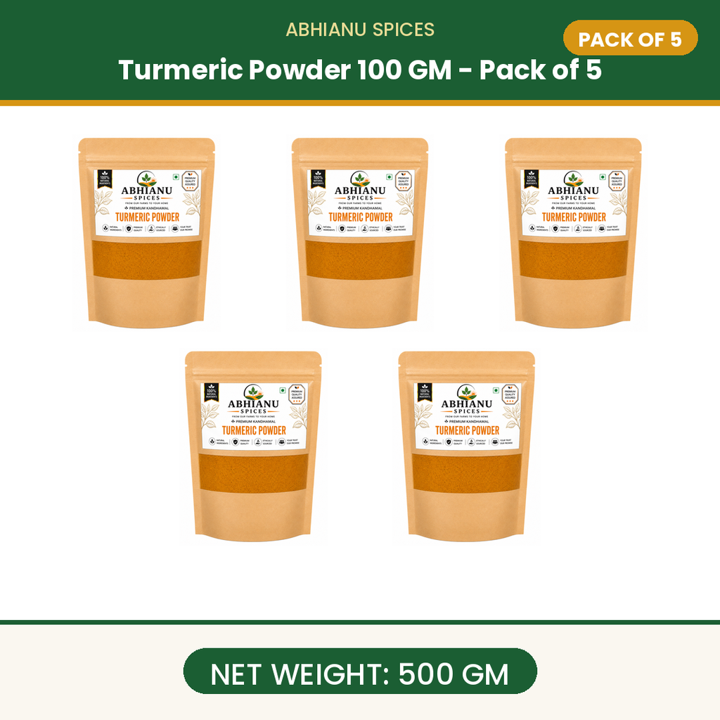 Abhianu Spices Kandhamal Turmeric Powder 500 G Pack Of 5