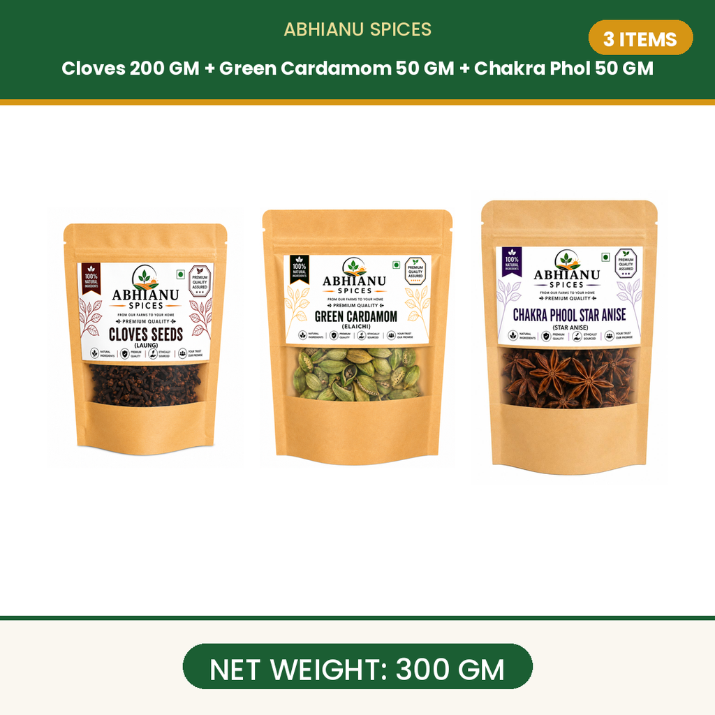 Cloves 200 Gm And Green Cardamom 50 Gm And Chakra Phol 50 Gm