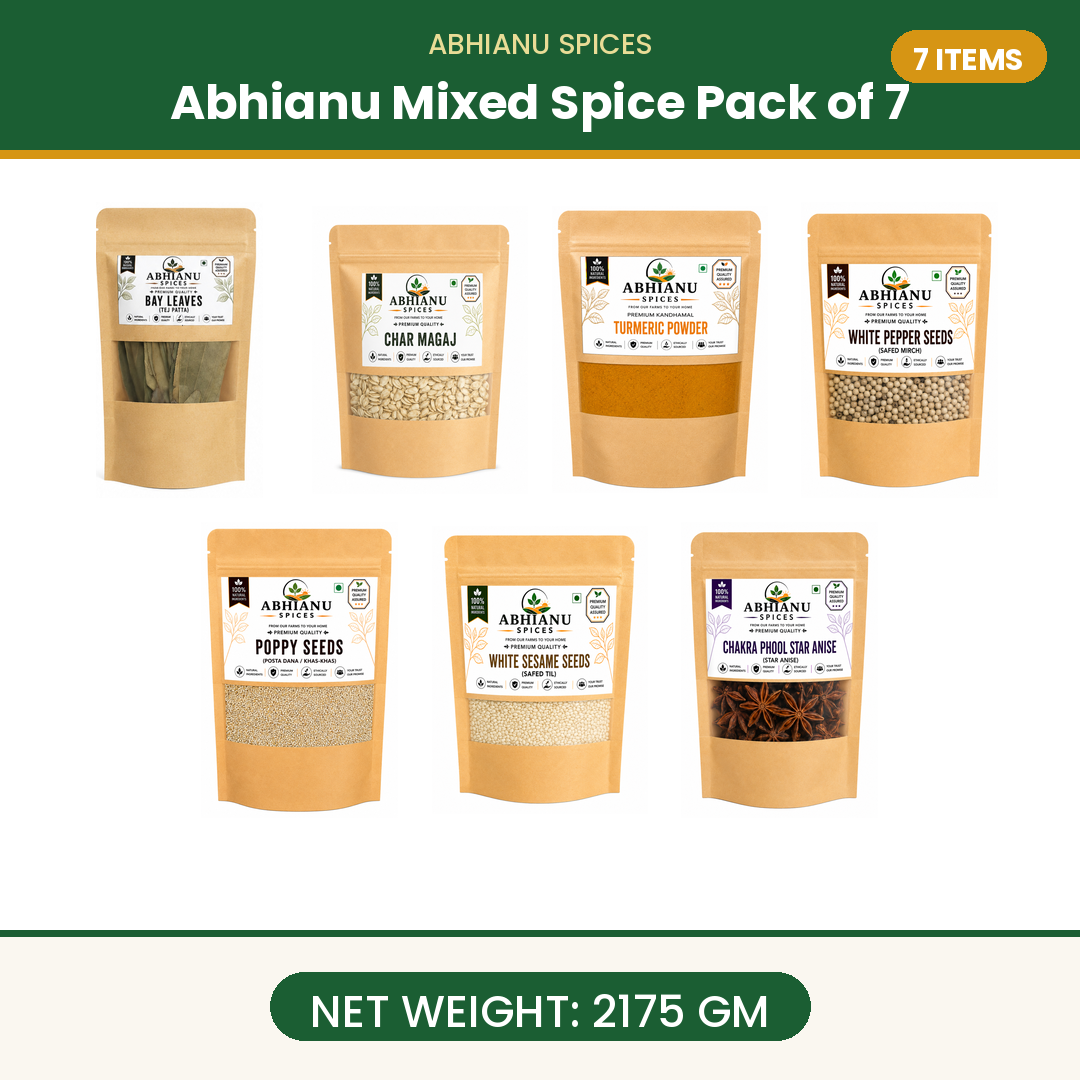 Abhianu Assorted Indian Spices Combo Pack Of 7 2.175 Kg