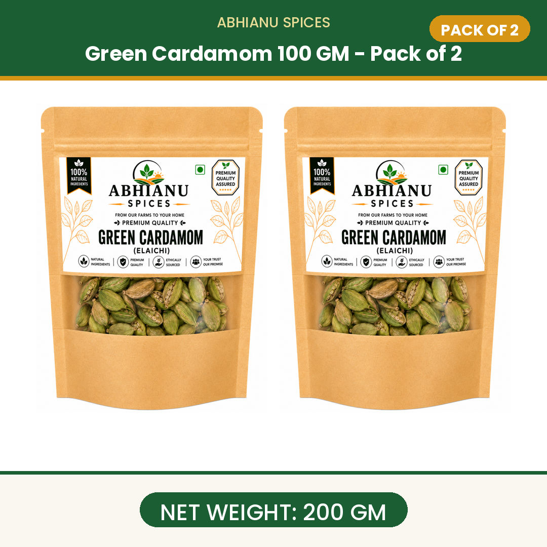 Abhianu Spices Green Cardamom Whole Pods 100 G