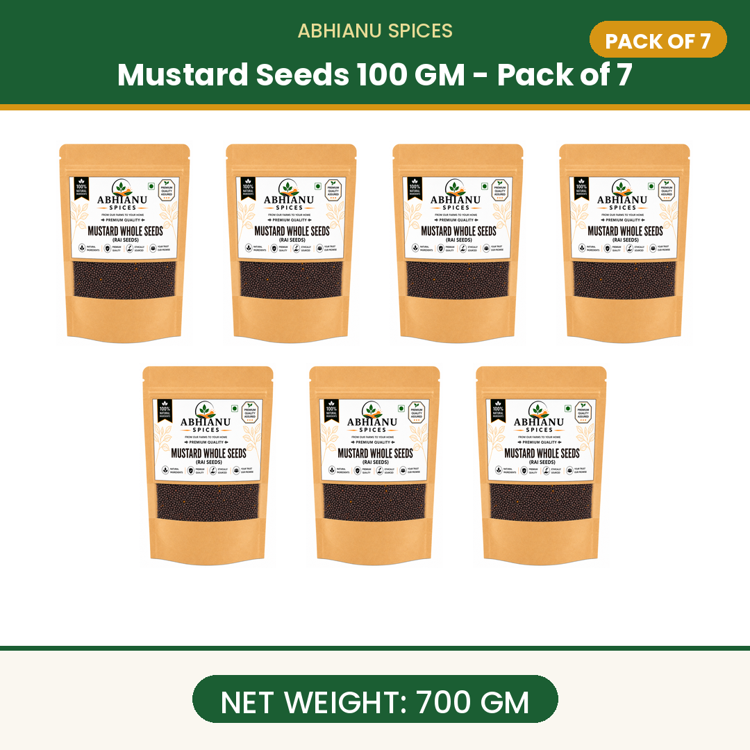 Abhianu Spices Mustard Seeds Rai Sarson 600 G Pack Of 6