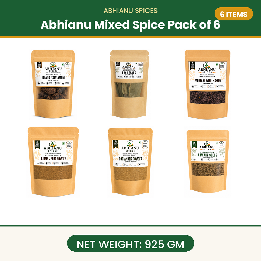 Abhianu Assorted Indian Spices Combo Pack Of 6 925 G