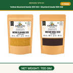 Abhianu Spices Yellow Mustard And Mustard Seeds Combo 700 G