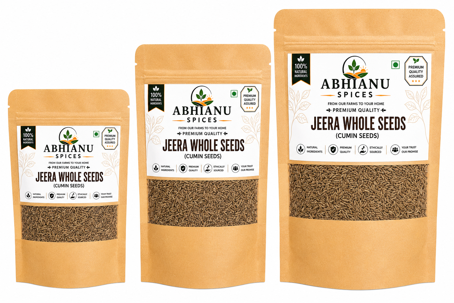 Abhianu Spices Cumin Whole Seeds Jeera 500 G