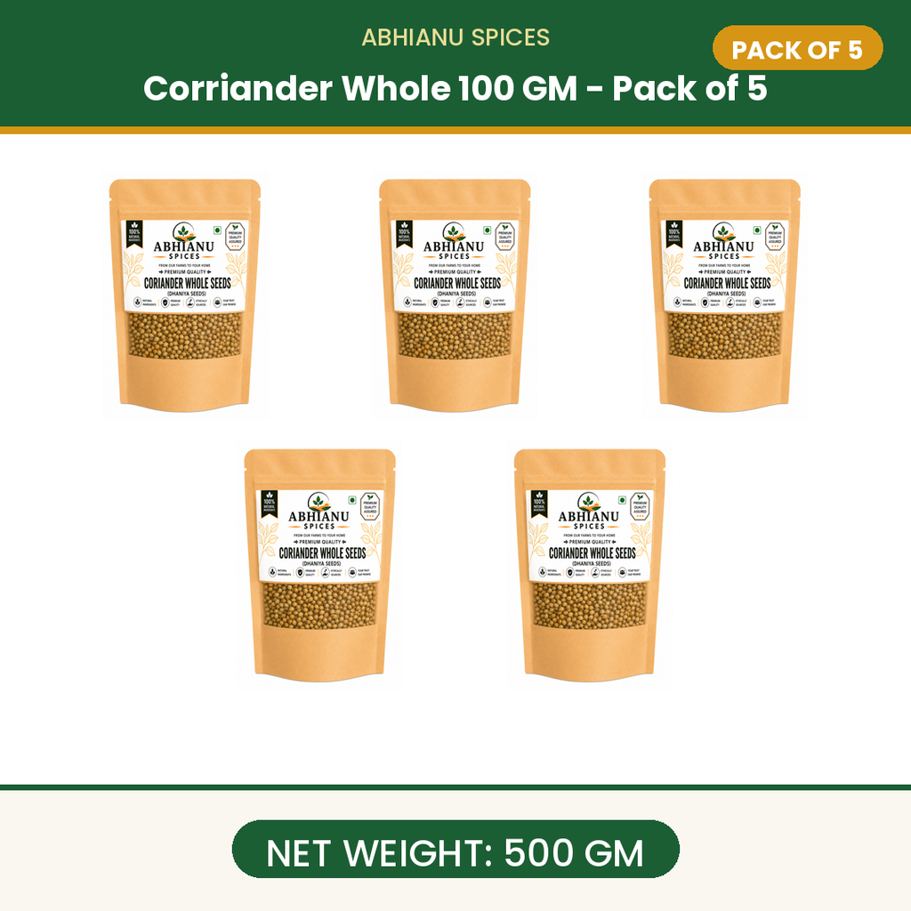 Abhianu Spices Coriander Whole Sabut Dhania 500 G Pack Of 5