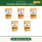 Abhianu Spices Coriander Whole Sabut Dhania 500 G Pack Of 5