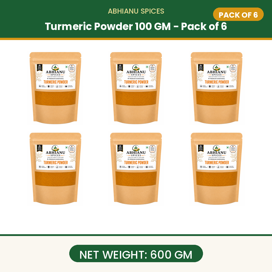 Abhianu Spices Kandhamal Turmeric Powder 500 G Pack Of 5