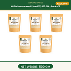Abhianu Spices White Sesame Seeds Safed Til 500 G Pack Of 5