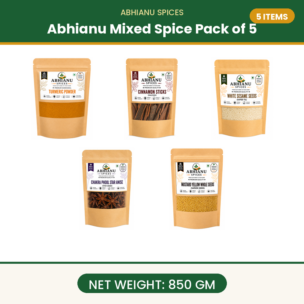 Abhianu Spices Assorted Indian Spices Combo 850 G Pack Of 5