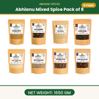 Abhianu Spices Assorted Indian Spices Combo 1.65 Kg Pack Of 8