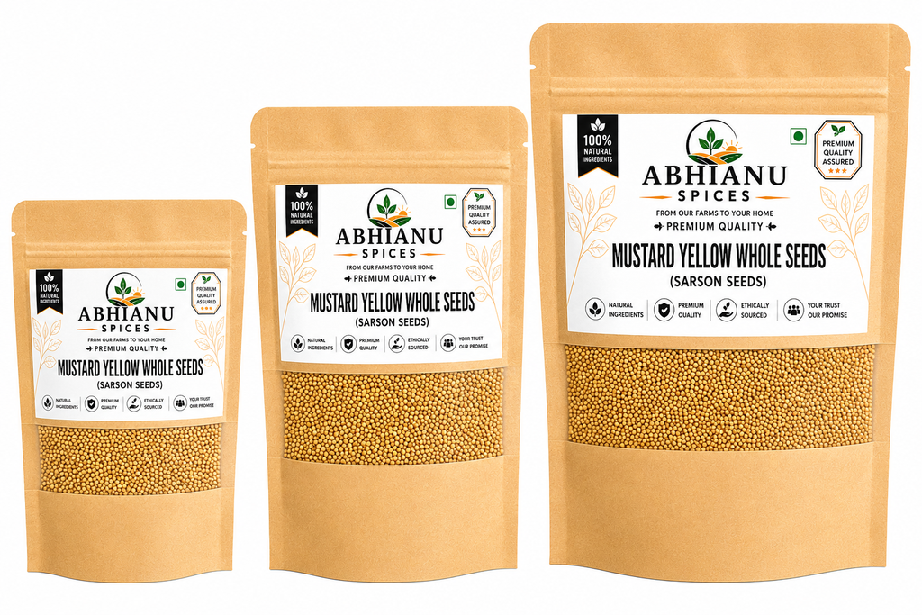 Abhianu Spices Yellow Mustard Seeds 600 G Pack Of 6