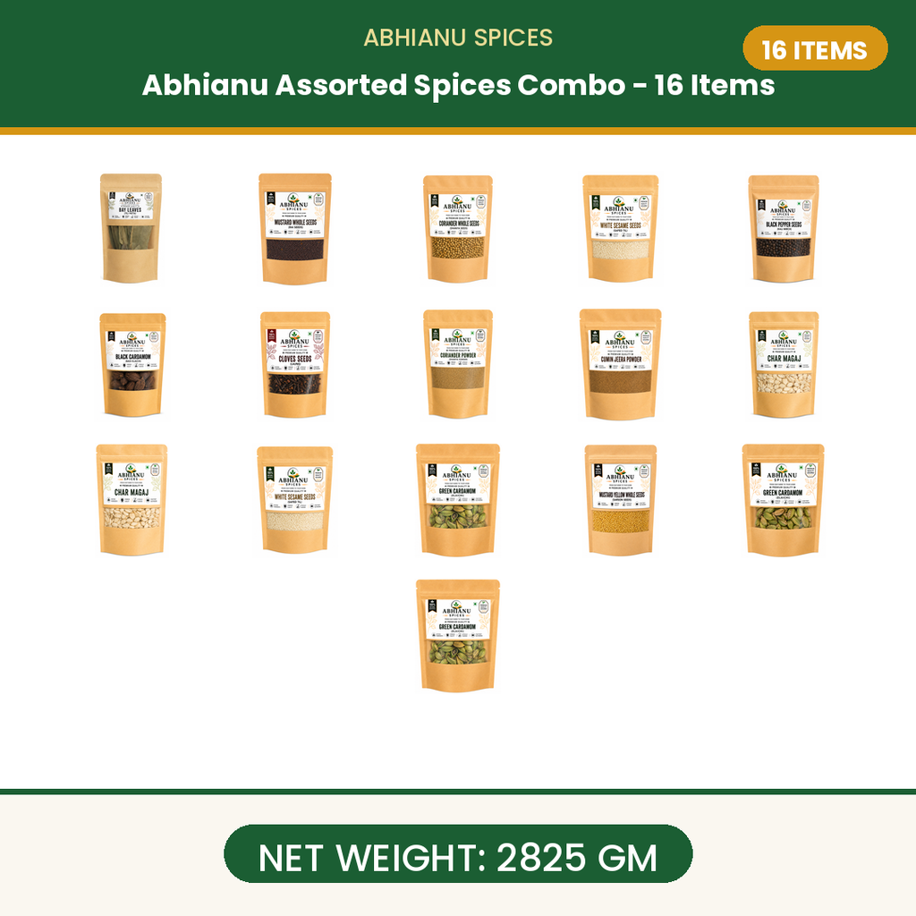 Abhianu Assorted Indian Spices Combo 16 Items 2.825 Kg