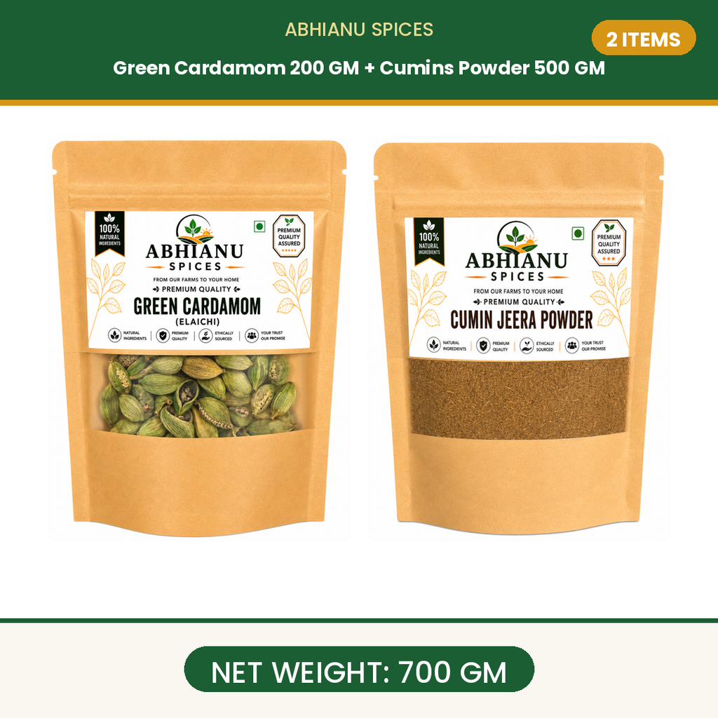 Green Cardamom 200 Gm And Cumins Powder 500 Gm
