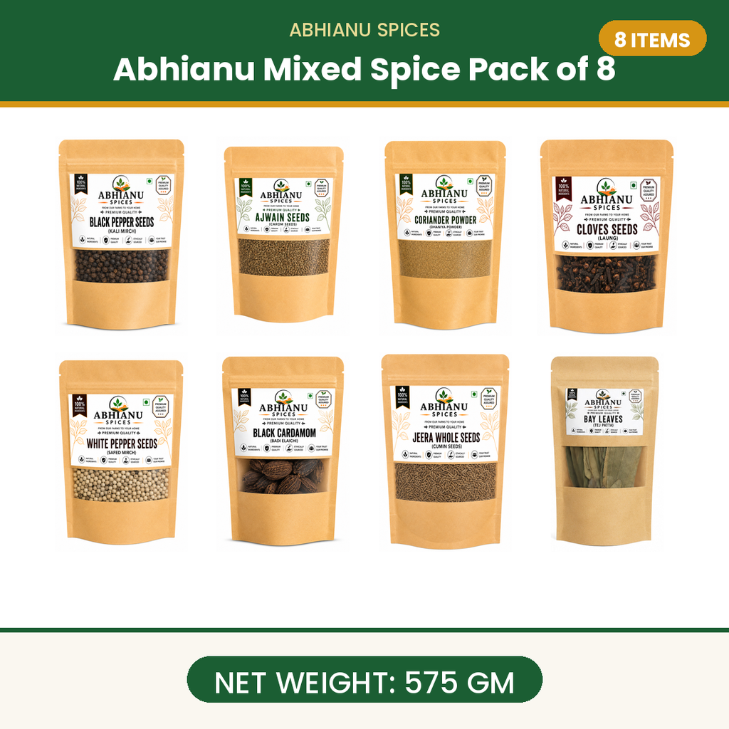 Abhianu Spices Assorted Indian Spices Combo 575 G Pack Of 8