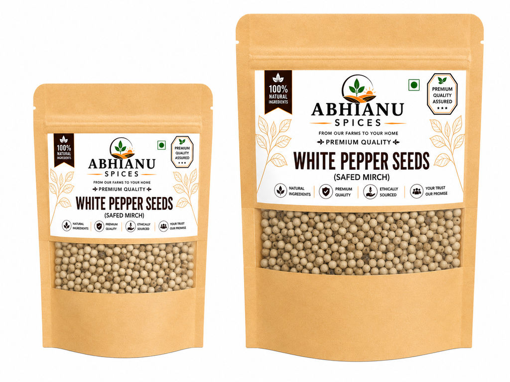 Abhianu Spices White Peppercorns Whole 500 G