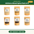 Abhianu Spices Assorted Indian Spices Combo 1.1 Kg Pack Of 6
