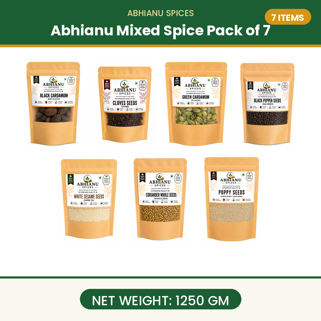 Abhianu Spices Assorted Indian Spices Combo 7 In 1.25 Kg