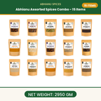 Abhianu Assorted Indian Spices Combo 15 Items 2.95 Kg