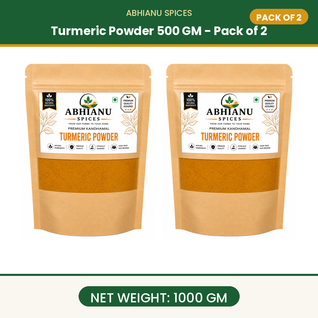 Abhianu Spices Kandhamal Turmeric Powder 500 G Pack Of 5