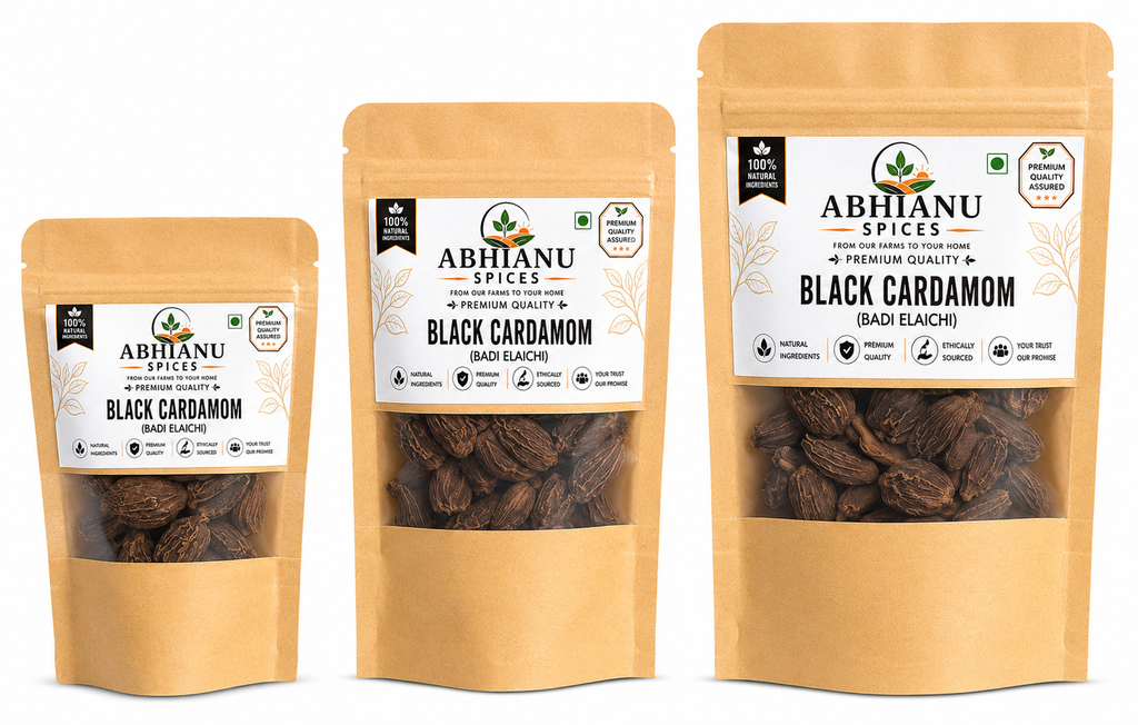 Abhianu Spices Black Cardamom Whole Pods 100 G